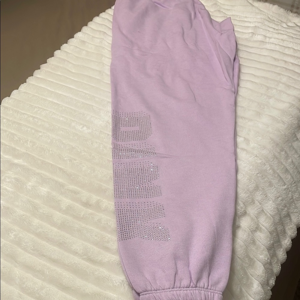 Pink Rhinestone Shine Lilac Sweatpants